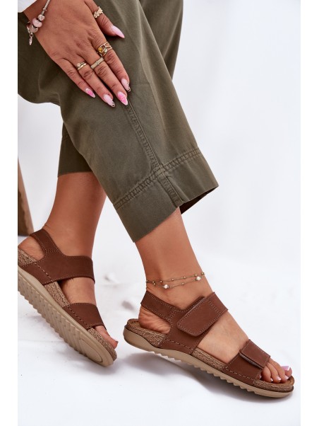 Ladies Leather Sandals Inblu AA0001KU Camel