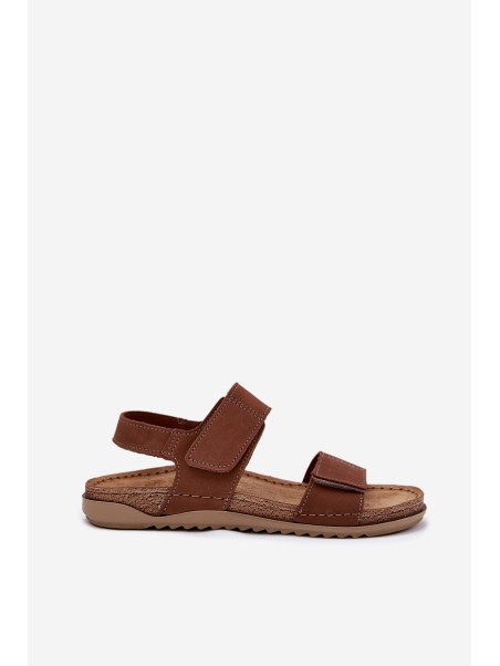 Ladies Leather Sandals Inblu AA0001KU Camel