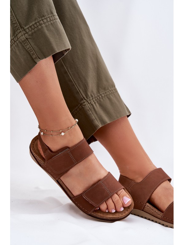 Ladies Leather Sandals Inblu AA0001KU Camel