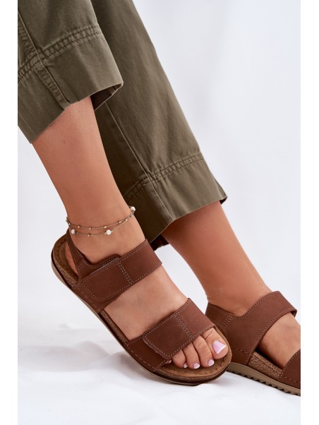 Ladies Leather Sandals Inblu AA0001KU Camel