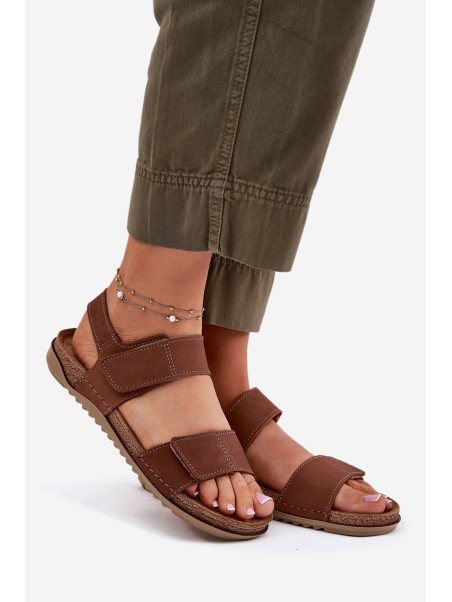 Ladies Leather Sandals Inblu AA0001KU Camel