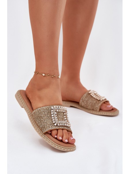 Women's Flat Sandals With Weaving And Decoration Beige Artiker 56C1337