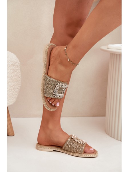Women's Flat Sandals With Weaving And Decoration Beige Artiker 56C1337