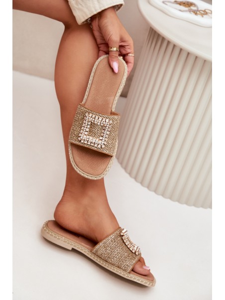 Women's Flat Sandals With Weaving And Decoration Beige Artiker 56C1337