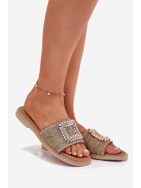 Women's Flat Sandals With Weaving And Decoration Beige Artiker 56C1337