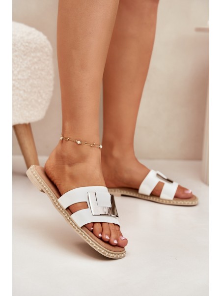 Womens Flat Sandals With Decorative Detail White Artiker 56C1334