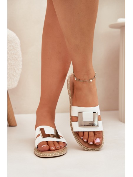 Womens Flat Sandals With Decorative Detail White Artiker 56C1334