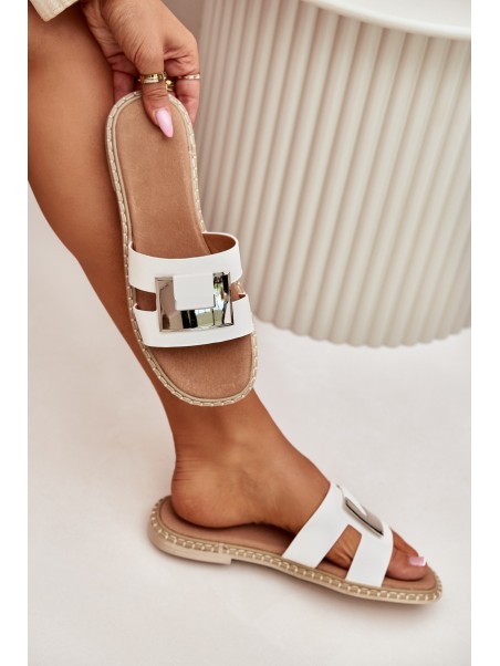 Womens Flat Sandals With Decorative Detail White Artiker 56C1334