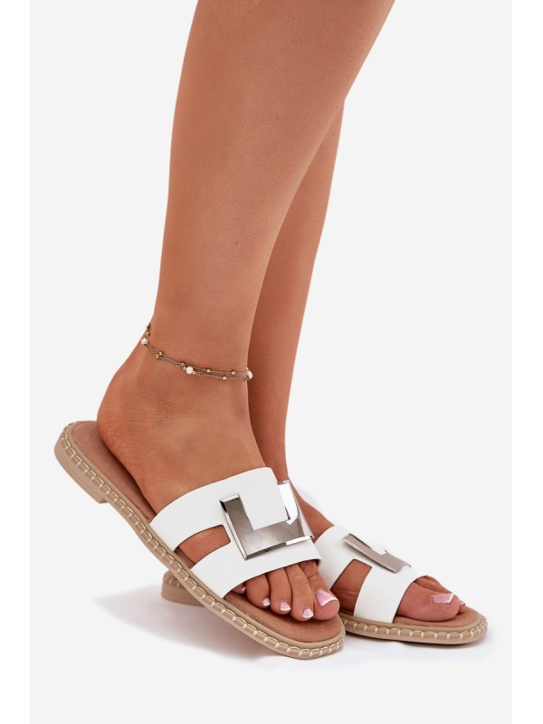 Womens Flat Sandals With Decorative Detail White Artiker 56C1334