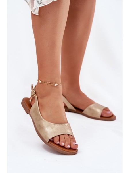 Womens Sandals On Flat Heel Golden Weanise