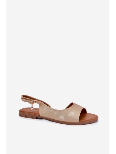 Womens Sandals On Flat Heel Golden Weanise