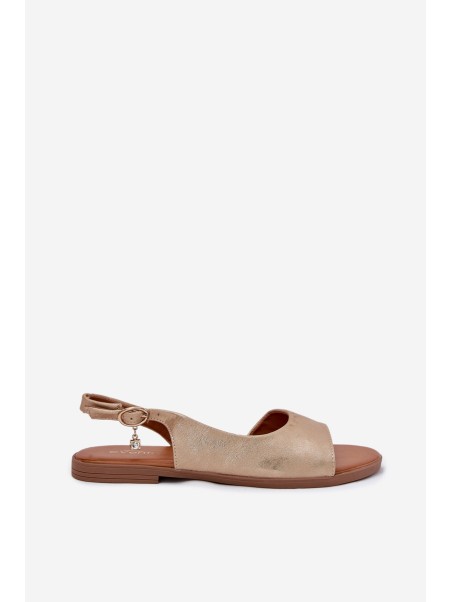 Womens Sandals On Flat Heel Golden Weanise