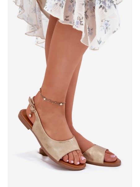 Womens Sandals On Flat Heel Golden Weanise
