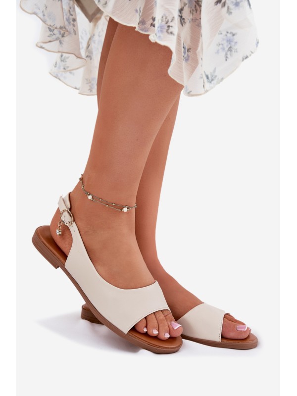 Womens Sandals With Flat Heel Beige Weanise