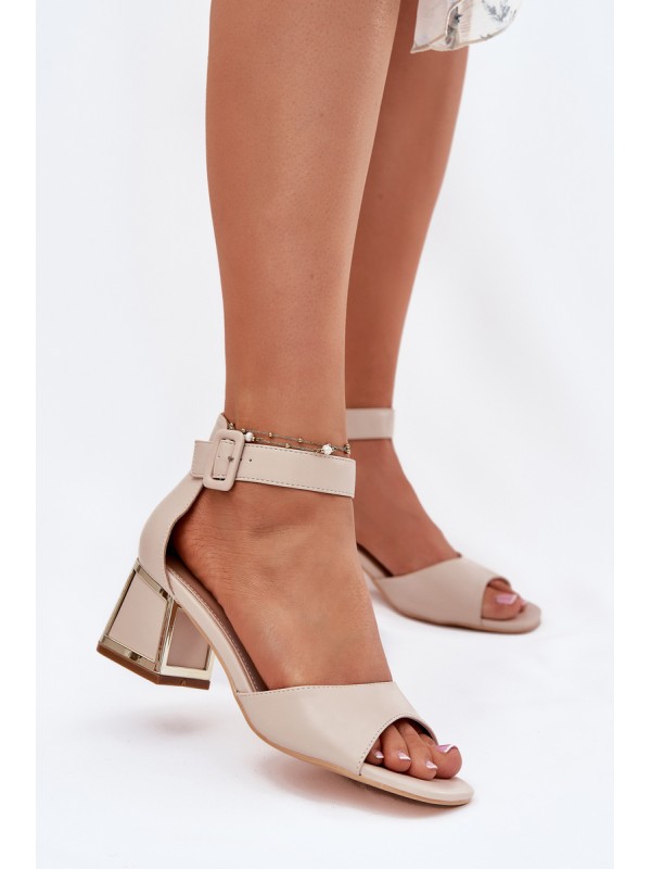 Beige Heeled Sandals for Women Zennia 2