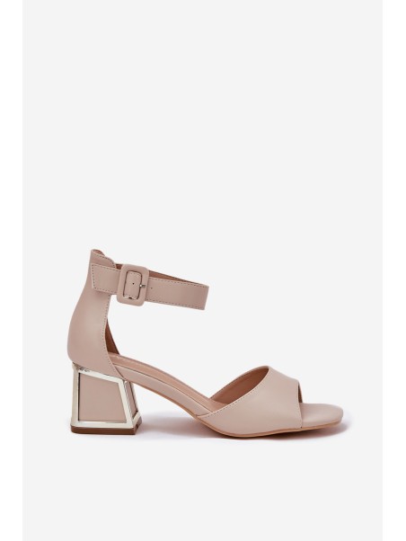 Beige Heeled Sandals for Women Zennia