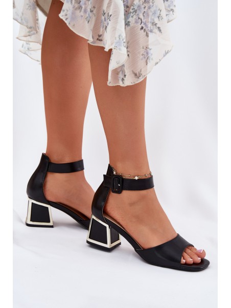 Black Heeled Sandals Women Zennia