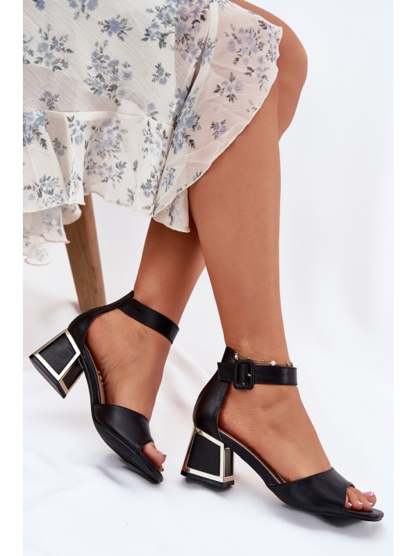 Black Heeled Sandals Women Zennia
