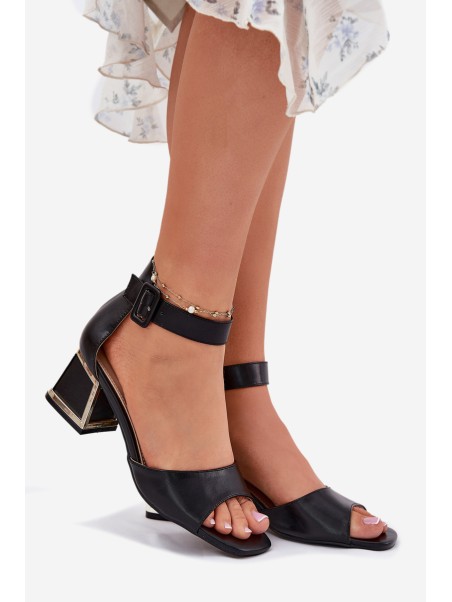 Black Heeled Sandals Women Zennia