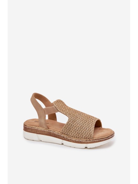Women's Sandals With Braiding Beige-Gold Jelana