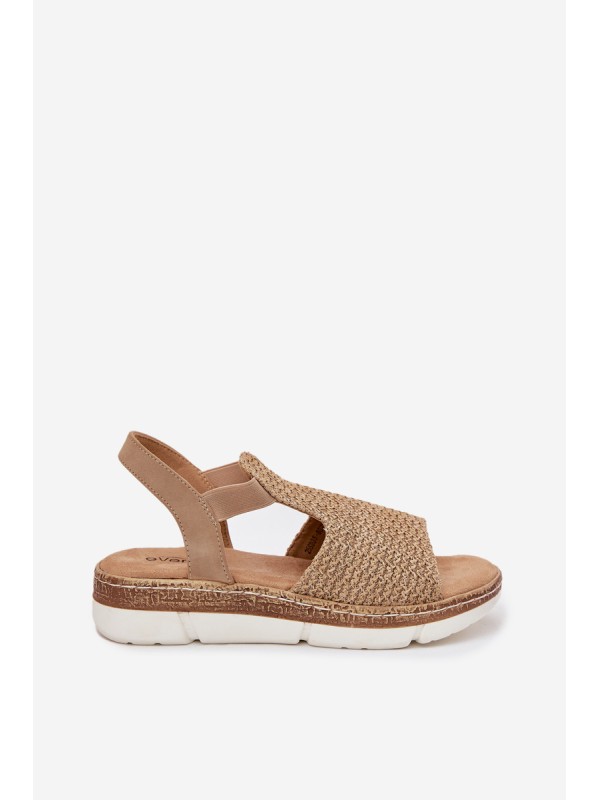 Women's Sandals With Braiding Beige-Gold Jelana