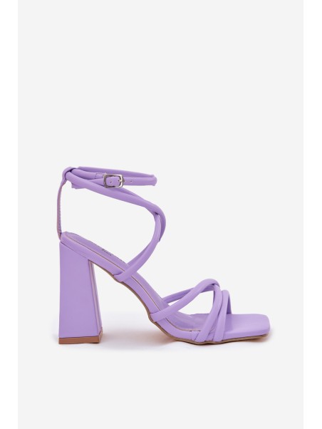Ladies Sandals On Heel With Straps Purple Ciarilora