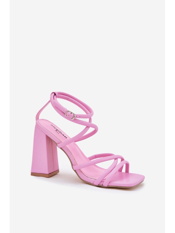 Women's heeled sandals with straps pink Ciarilora 2
