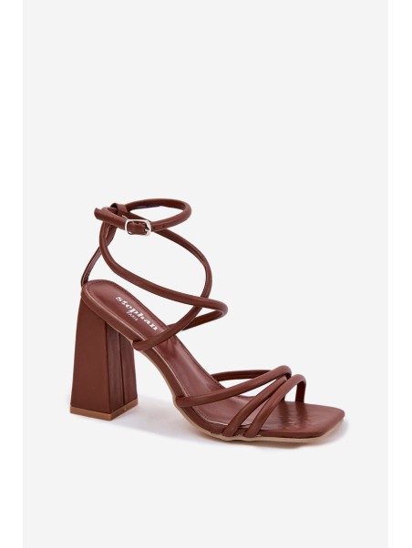 Women's Heeled Sandals With Straps Brown Ciarilora