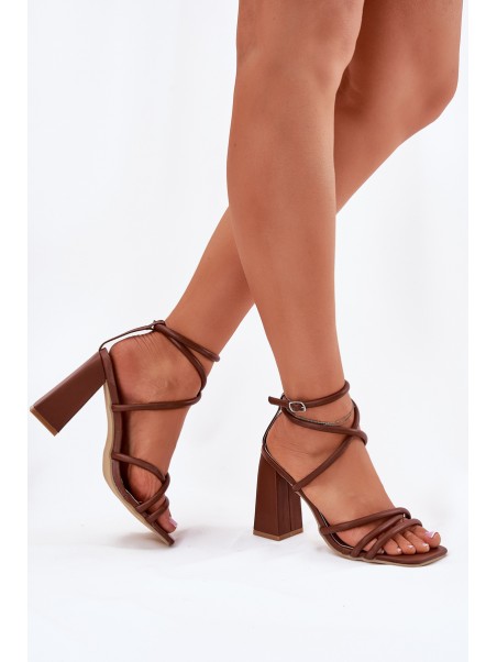 Women's Heeled Sandals With Straps Brown Ciarilora
