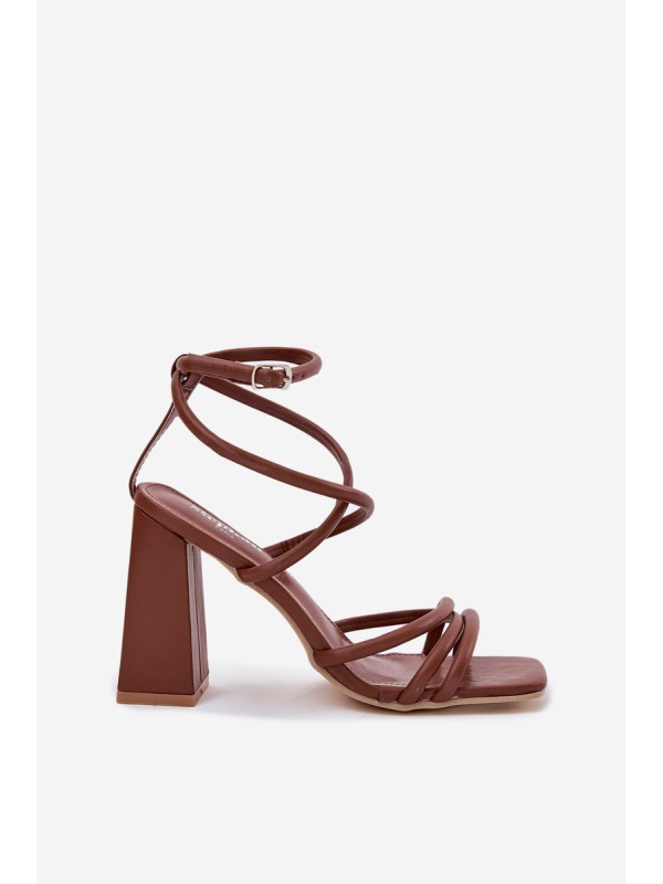 Women's Heeled Sandals With Straps Brown Ciarilora