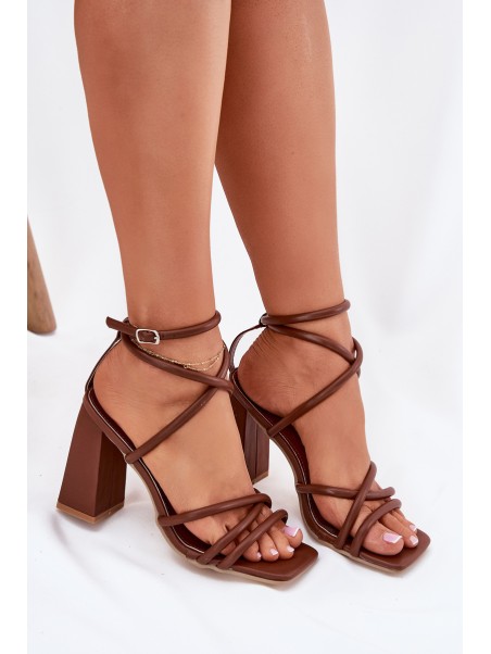 Women's Heeled Sandals With Straps Brown Ciarilora