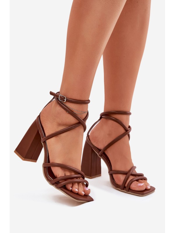 Women's Heeled Sandals With Straps Brown Ciarilora