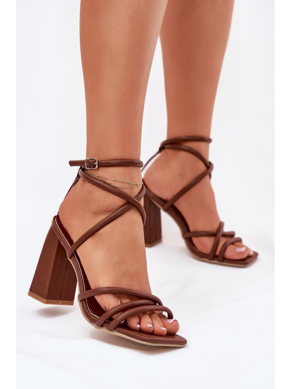 Women's Heeled Sandals With Straps Brown Ciarilora
