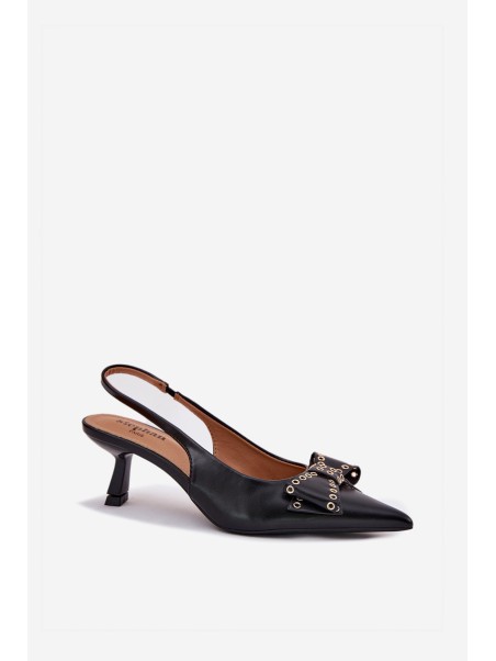High Heels With Bow Black Folesca