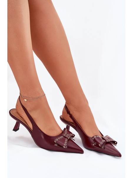 Stiletto Heels With Bow Burgundy Folesca