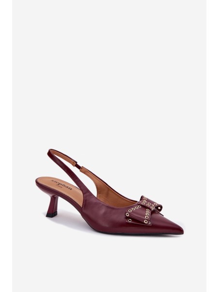 Stiletto Heels With Bow Burgundy Folesca