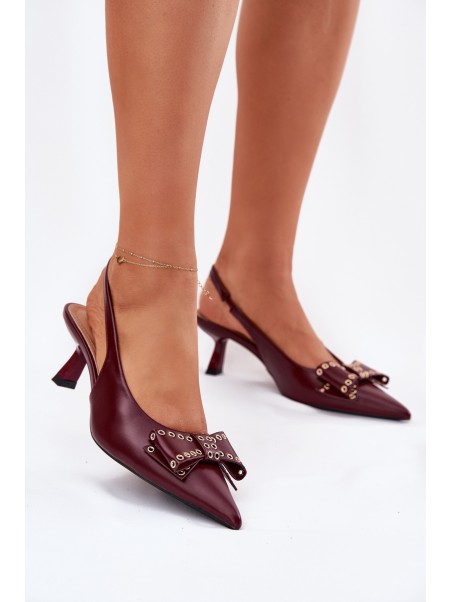 Stiletto Heels With Bow Burgundy Folesca