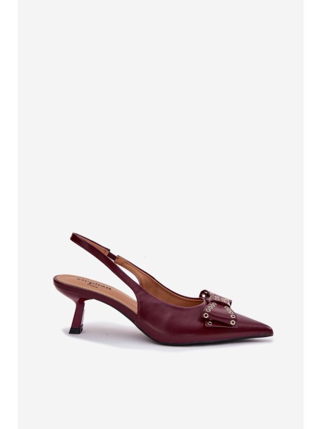 Stiletto Heels With Bow Burgundy Folesca