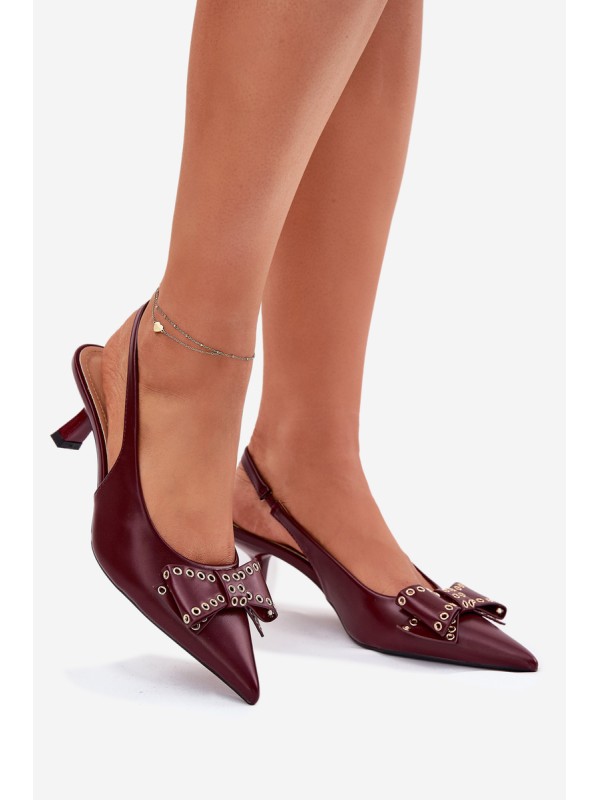 Stiletto Heels With Bow Burgundy Folesca