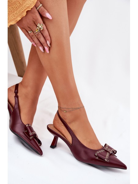 Stiletto Heels With Bow Burgundy Folesca