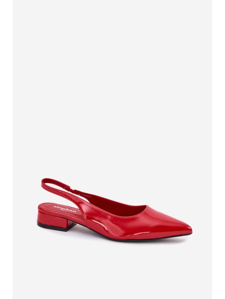 Lacquered Ballerinas On Low Heel Red Testori
