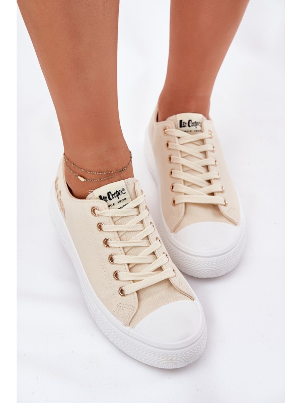 Women's Sneakers On A Platform Beige Lee Cooper LCW-24-44-2464L