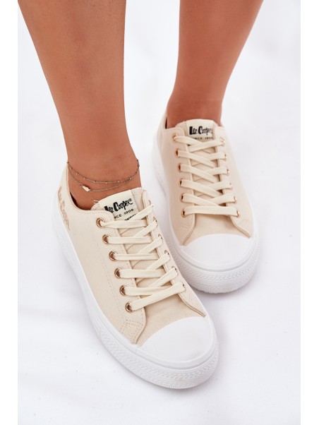 Women's Sneakers On A Platform Beige Lee Cooper LCW-24-44-2464L