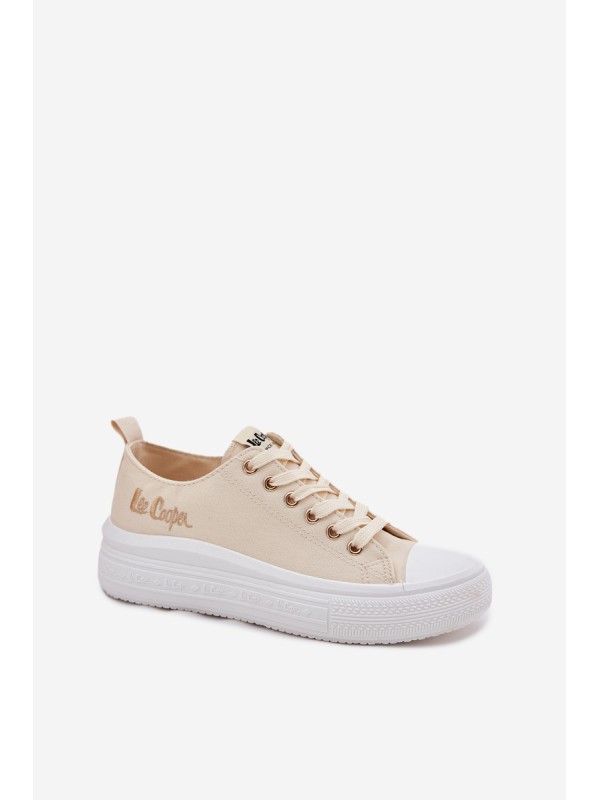 Women's Sneakers On A Platform Beige Lee Cooper LCW-24-44-2464L
