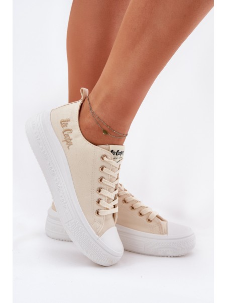 Women's Sneakers On A Platform Beige Lee Cooper LCW-24-44-2464L