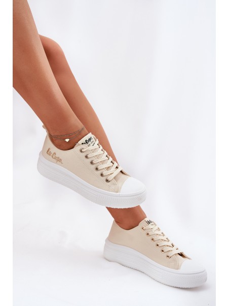 Women's Sneakers On A Platform Beige Lee Cooper LCW-24-44-2464L