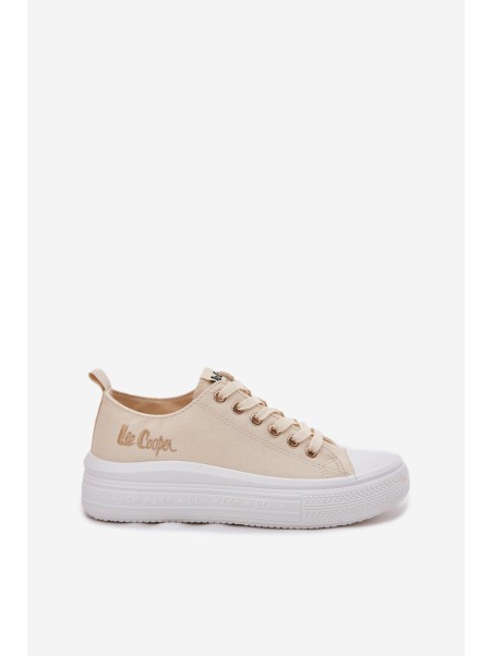 Women's Sneakers On A Platform Beige Lee Cooper LCW-24-44-2464L