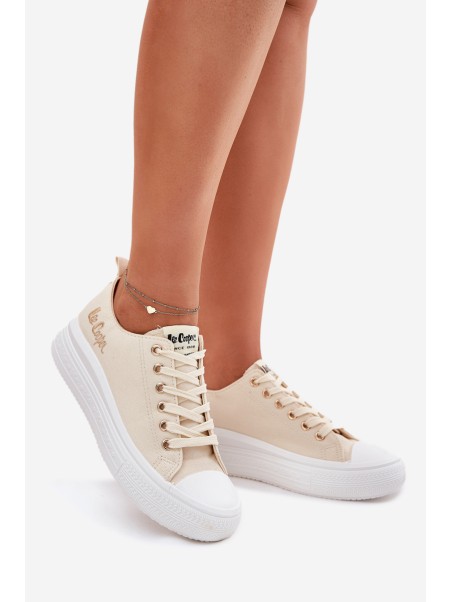 Women's Sneakers On A Platform Beige Lee Cooper LCW-24-44-2464L