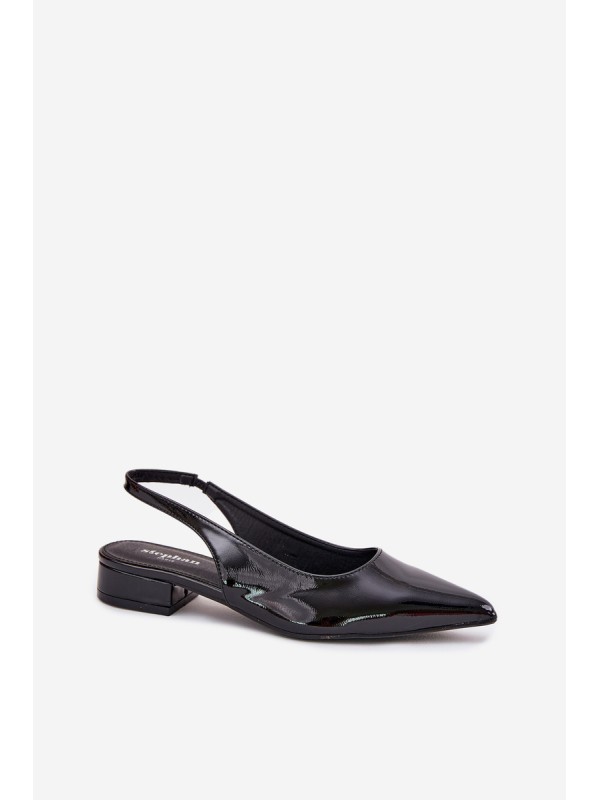 Lacquered Ballerinas On Low Heel Black Testori