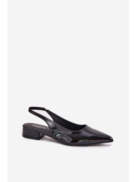 Lacquered Ballerinas On Low Heel Black Testori
